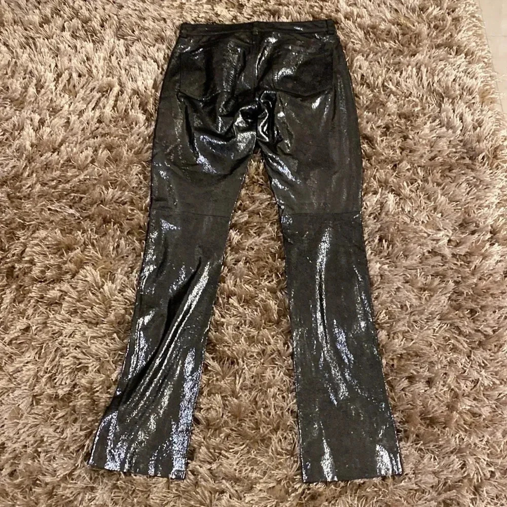 Ralph Lauren black label metallic black pants size 2 - Picture 7 of 12